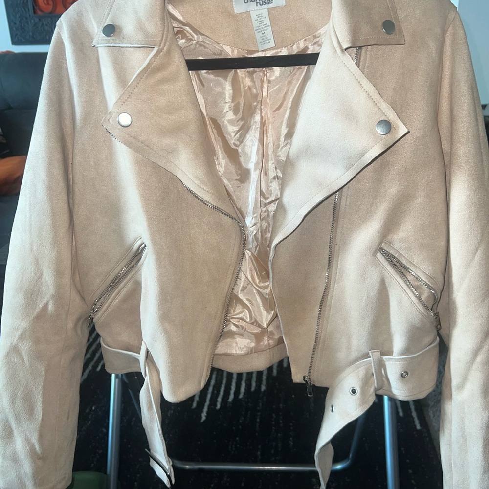 Charlotte Russe Beige Leather Jacket